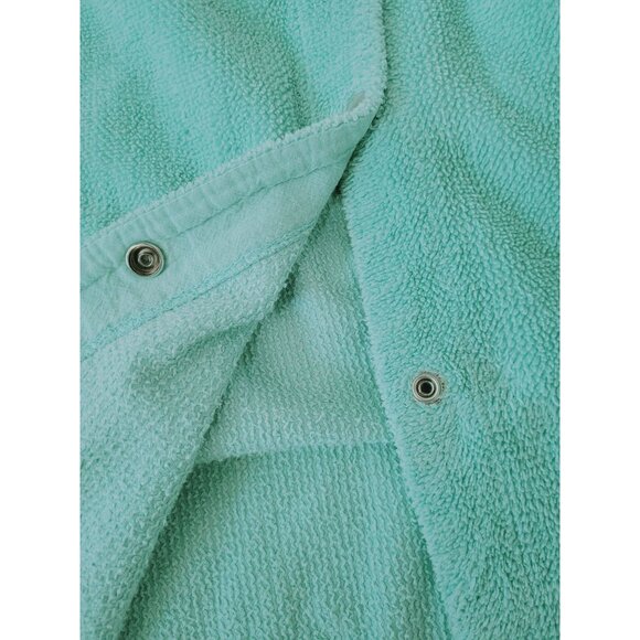 Vintage National Womens Snap-Front Mint Green Terrycloth Robe Size L Midi - Picture 13 of 13